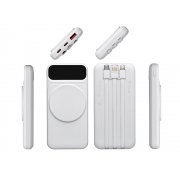 Магнитный беспроводной внешний аккумулятор со встроенными кабелями «Мэни», 10000 мАч