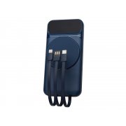 Магнитный беспроводной внешний аккумулятор со встроенными кабелями «Мэни», 10000 мАч