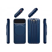 Магнитный беспроводной внешний аккумулятор со встроенными кабелями «Мэни», 10000 мАч