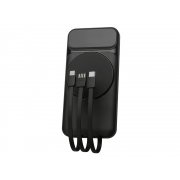 Магнитный беспроводной внешний аккумулятор со встроенными кабелями «Мэни», 10000 мАч