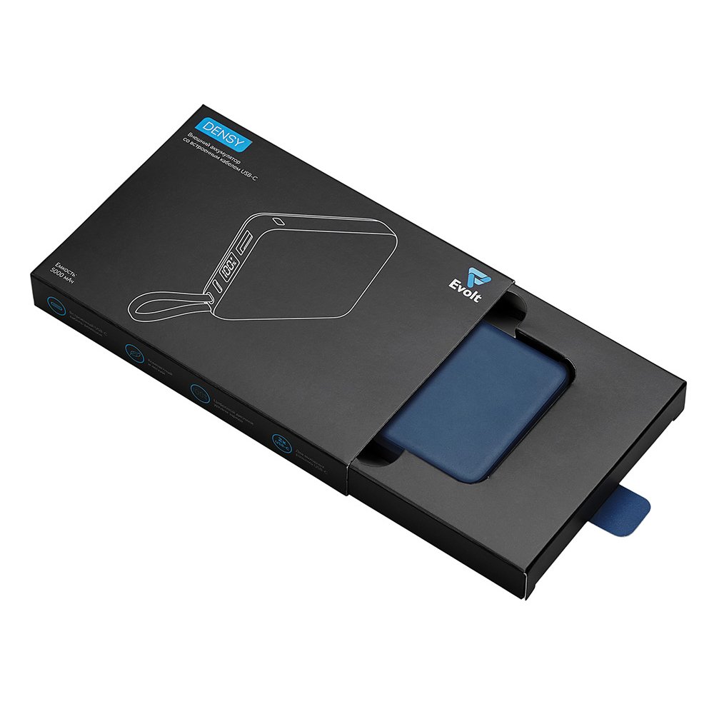 Внешний аккумулятор со встроенным кабелем USB-C «Дэнси», 5000 мАч арт. 590160.72 Внешний аккумулятор со встроенным кабелем USB-C «Дэнси», 5000 мАч арт. 590160.72