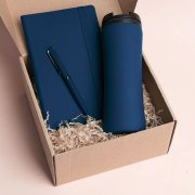 Набор подарочный OFFICEKIT: термос, ежедневник, ручка,  стружка, коробка, синий Синий арт. 39513/24
