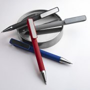 Ручка шариковая GLOSSY GUN с покрытием soft touch Серый арт. 38028/29