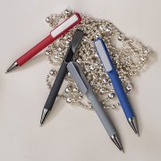 Ручка шариковая GLOSSY GUN с покрытием soft touch Серый арт. 38028/29