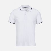 Рубашка поло унисекс Palermo, белая с темно-синим