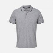 Рубашка поло унисекс Palermo, серый меланж с темно-синим арт. 04769110