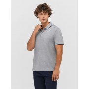 Рубашка поло унисекс Palermo, серый меланж с темно-синим арт. 04769110