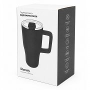 Кружка керамическая Stonely, чёрная арт. 6154.02