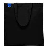 Сумка для покупок IVORY 325 г/м² с PU нашивкой, чёрный/синий арт. 25011.02.03 Сумка для покупок IVORY 325 г/м² с PU нашивкой, чёрный/синий арт. 25011.02.03