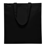 Сумка для покупок IVORY 325 г/м² с PU нашивкой, чёрный/чёрный арт. 25011.02.02