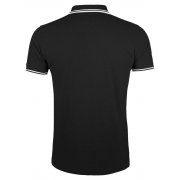 Рубашка поло мужская PASADENA MEN 200 с контрастной отделкой, черная с белым