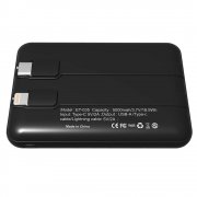 Внешний аккумулятор Eron с подсветкой гравировки, 5000 mAh, чёрный/синий