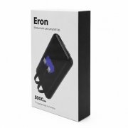 Внешний аккумулятор Eron с подсветкой гравировки, 5000 mAh, чёрный/синий