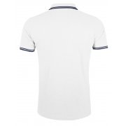 Рубашка поло мужская PASADENA MEN 200 с контрастной отделкой, белая с синим