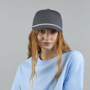 Бейсболка PAKA, 5 клиньев, пластиковая застёжка Черный
