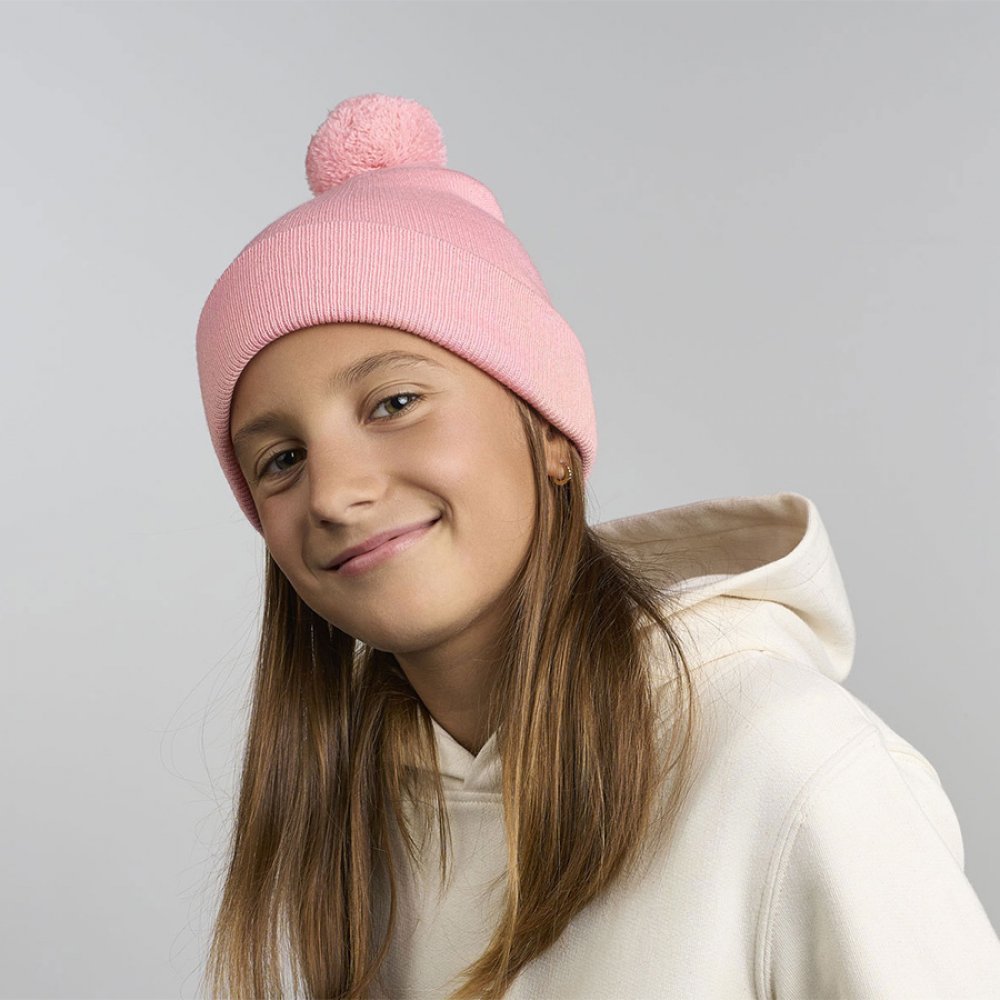 Шапка вязаная детская с помпоном KID WIND-S Розовый арт. 25475-S.10 Шапка вязаная детская с помпоном KID WIND-S Розовый арт. 25475-S.10