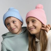 Шапка вязаная детская с помпоном KID WIND-S Голубой