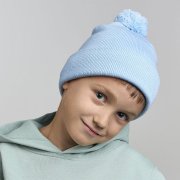 Шапка вязаная детская с помпоном KID WIND-S Темно-синий