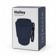 Термокружка Hailey со шнурком на карабине, синяя арт. 5068.03