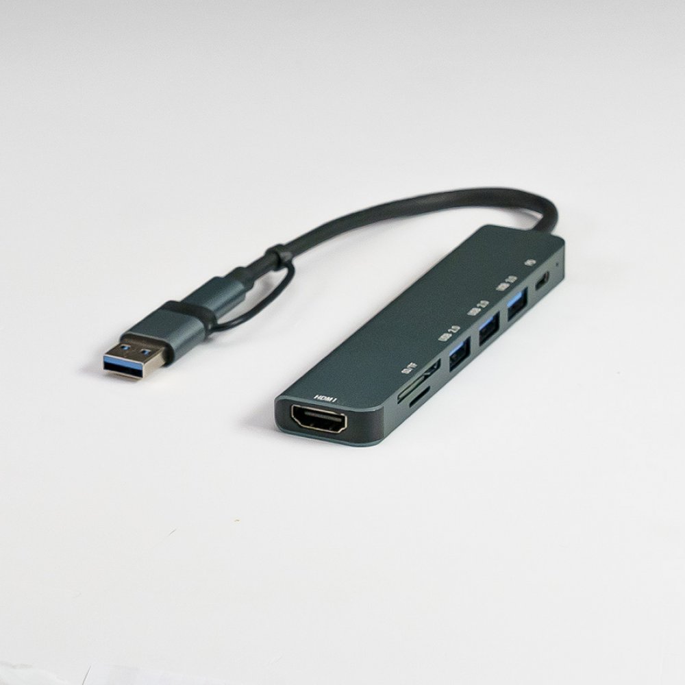 USB-хаб STEM 7 в 1, серый, алюминий Серый арт. 19346/29 USB-хаб STEM 7 в 1, серый, алюминий Серый арт. 19346/29