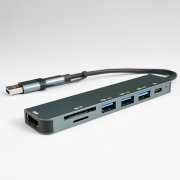 USB-хаб STEM 7 в 1, серый, алюминий Серый арт. 19346/29 USB-хаб STEM 7 в 1, серый, алюминий Серый арт. 19346/29