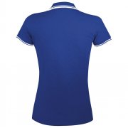 Рубашка поло женская PASADENA WOMEN 200 с контрастной отделкой, ярко-синяя с белым
