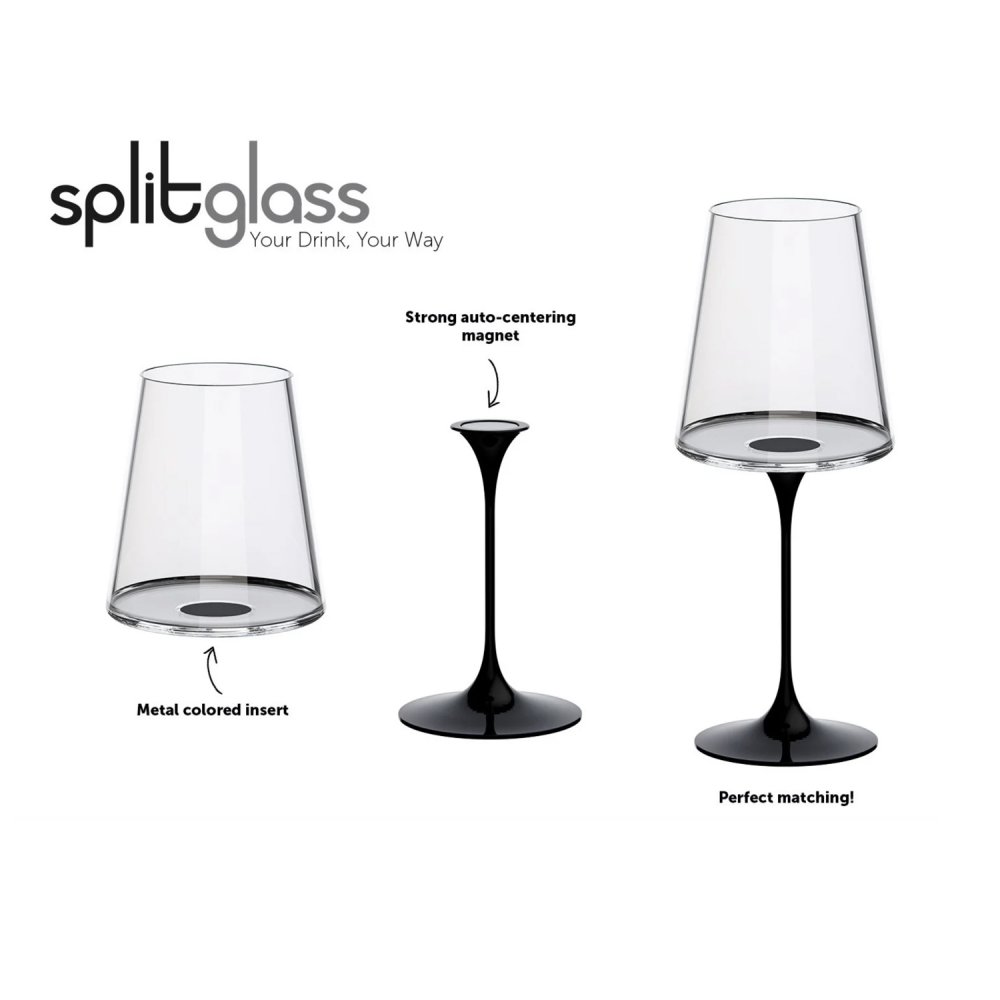 Хрустальный бокал для игристого вина на магните Trebonn SplitGlass, 2 шт, 320 мл арт. 2025130 Хрустальный бокал для игристого вина на магните Trebonn SplitGlass, 2 шт, 320 мл арт. 2025130