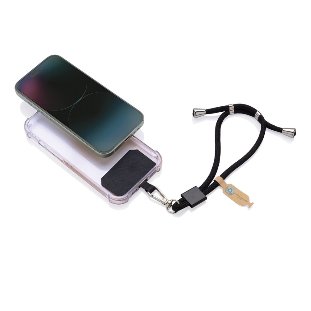 Ремешок-держатель для телефона CarryLoop на запястье из rPET RCS арт. P302.8401 Ремешок-держатель для телефона CarryLoop на запястье из rPET RCS арт. P302.8401