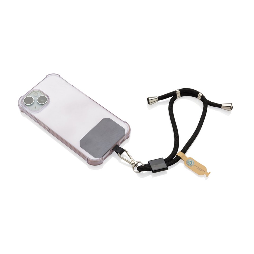 Ремешок-держатель для телефона CarryLoop на запястье из rPET RCS арт. P302.8401 Ремешок-держатель для телефона CarryLoop на запястье из rPET RCS арт. P302.8401
