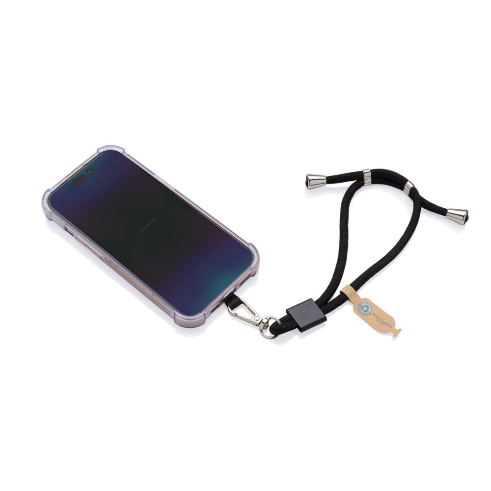 Ремешок-держатель для телефона CarryLoop на запястье из rPET RCS арт. P302.8401 Ремешок-держатель для телефона CarryLoop на запястье из rPET RCS арт. P302.8401