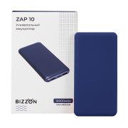 Универсальный аккумулятор ZAP 10 (10000мАч) с быстрой зарядкой, софт-тач, синий Синий