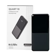 Универсальный аккумулятор QUART 10 (10000мАч) с быстрой зарядкой, софт-тач, черный Черный