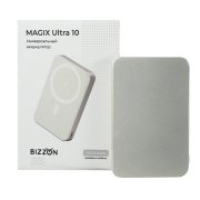 Универсальный аккумулятор MAGIX Ultra 10 (10000мАч) с быстрой и беспроводной зарядкой, серебристый Серебро