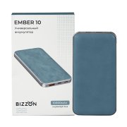 Универсальный аккумулятор EMBER 10 (10000мАч) с быстрой зарядкой, голубой Голубой