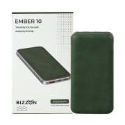 Универсальный аккумулятор EMBER 10 (10000мАч) с быстрой зарядкой, темно-зеленый Темно-зелёный
