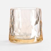 Стакан небьющийся Sate Crystal, вращающийся, прозрачный золотистый