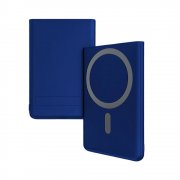 Магнитный внешний аккумулятор Slims с беспроводной зарядкой (15W), 5000 Mah, синий арт. 2064.03