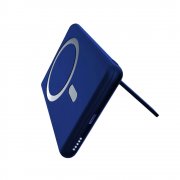 Магнитный внешний аккумулятор Slims с беспроводной зарядкой (15W), 5000 Mah, синий арт. 2064.03