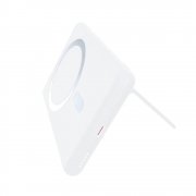 Магнитный внешний аккумулятор Slims с беспроводной зарядкой (15W), 5000 Mah, белый