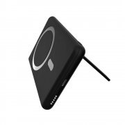 Магнитный внешний аккумулятор Slims с беспроводной зарядкой (15W), 5000 Mah, черный арт. 2064.02