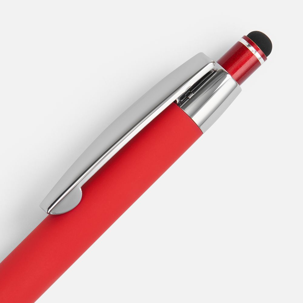 Ручка шариковая Sansen Soft Touch со стилусом, красная арт. 19661.50 Ручка шариковая Sansen Soft Touch со стилусом, красная арт. 19661.50