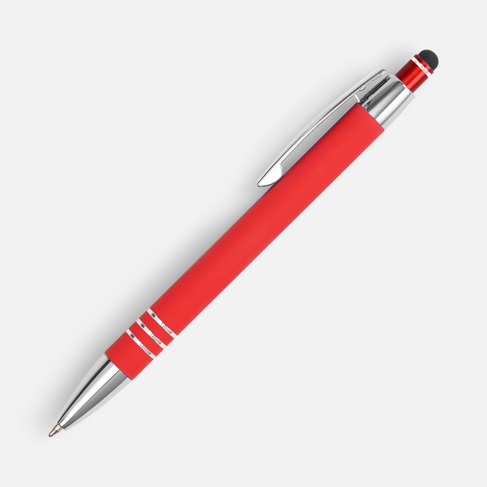 Ручка шариковая Sansen Soft Touch со стилусом, красная арт. 19661.50 Ручка шариковая Sansen Soft Touch со стилусом, красная арт. 19661.50