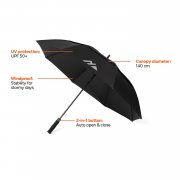 Зонт-трость антишторм Nordic Drift Trail AWARE™ RPET, UPF 50+, d135-140 см
