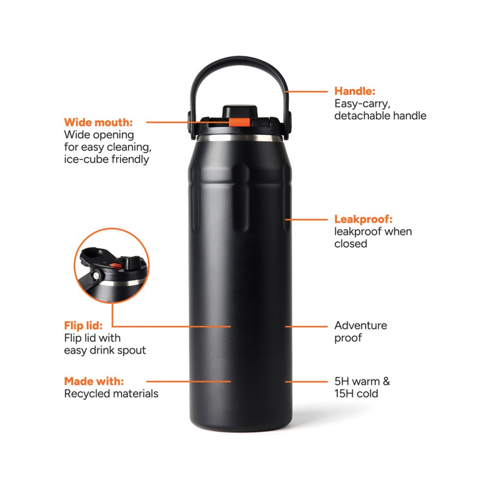 Спортивная термобутылка Nordic Drift Trail RCS, 940 мл арт. ND310.0001 Спортивная термобутылка Nordic Drift Trail RCS, 940 мл арт. ND310.0001