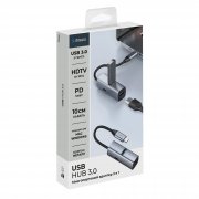 USB-хаб 3 в 1 USB-C - USB-A3.0 + USB-C PD100Вт + HDMI