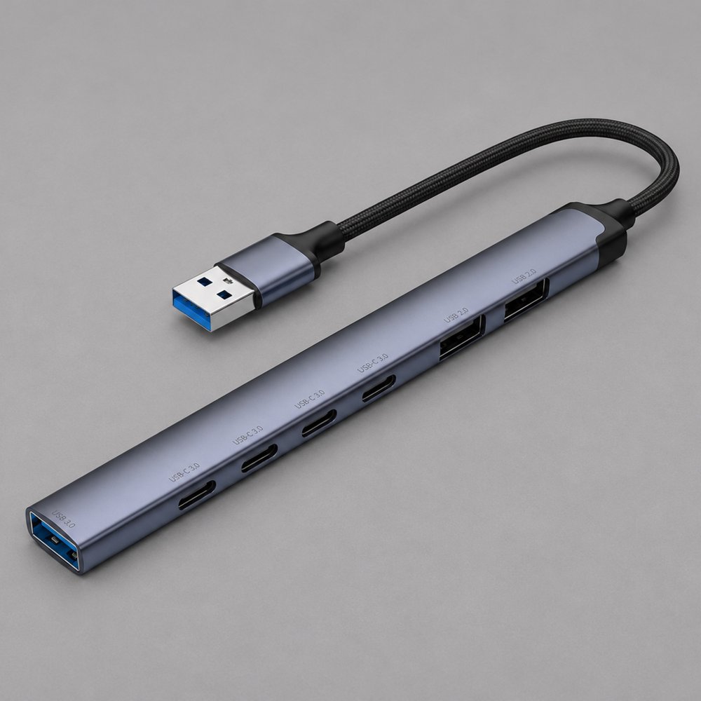 USB-хаб USB-A 3.0 + 2xUSB-A 2.0 + 4xUSB-C арт. 1-73144 USB-хаб USB-A 3.0 + 2xUSB-A 2.0 + 4xUSB-C арт. 1-73144
