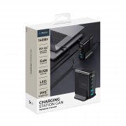 Зарядная станция 3xUSB Type-C, 2xUSB, PD, QC, 140Вт