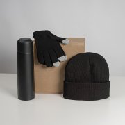 Набор подарочный GET WARM: перчатки, шапка, термос Черный арт. 39531/35
