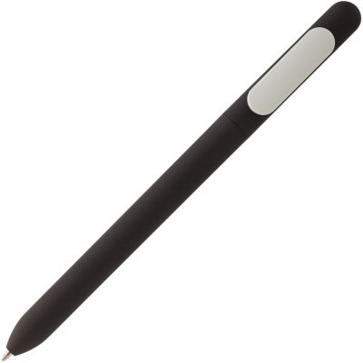 Ручка шариковая Slider Soft Touch, черная с белым