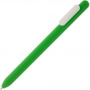 Ручка шариковая Slider Soft Touch, зеленая с белым